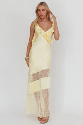 Alba Frill & Lace Trim Maxi Dress Butter