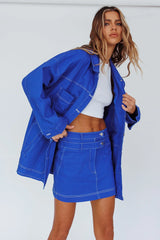 Back Row Oversized Pocket Jacket Blue