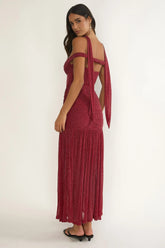 Delora Off-Shoulder Scarf Maxi Dress Red