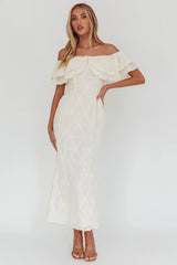 Beauty Within On-Off-Shoulder Maxi Dress Cream