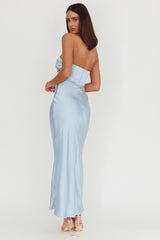 City Of Stars Strapless Maxi Dress Baby Blue