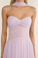 Annita Sheer Waist Maxi Dress Lilac