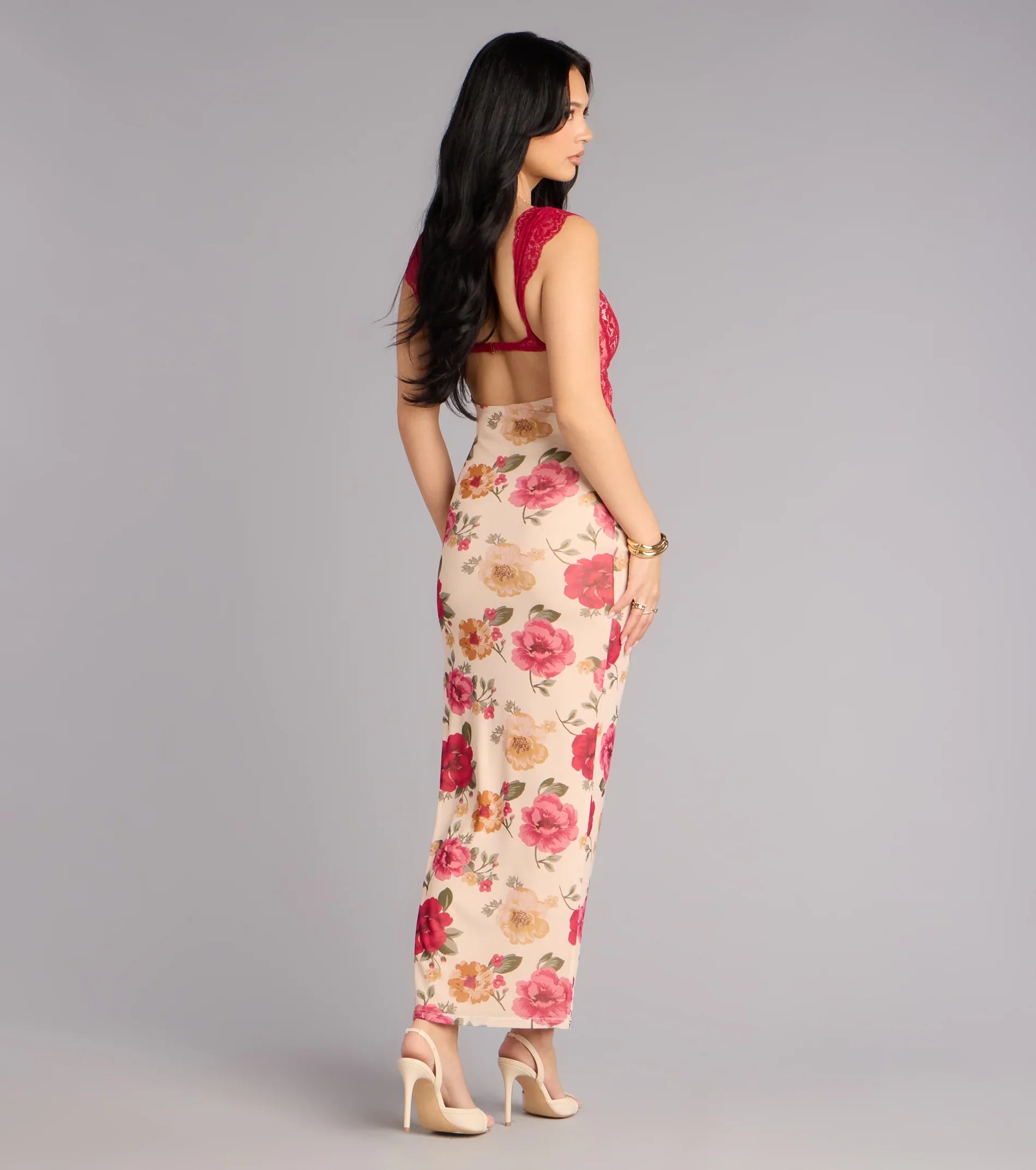 Blossom Beauty Floral Lace Maxi Dress