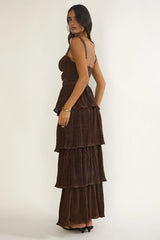 Ceylon Cut-Out Bodice Layered Maxi Dress Bronze
