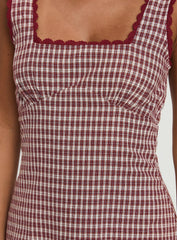Dasha Mini Dress Red Check Petite